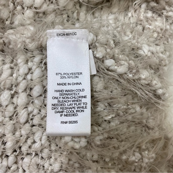 EXPRESS Fuzzy Beige Cardigan Sweater - Picture 4 of 5